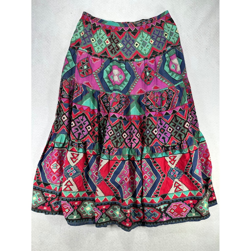 Willowbend Vintage Southwestern Maxi Skirt Womens Medium Cotton Boho USA M